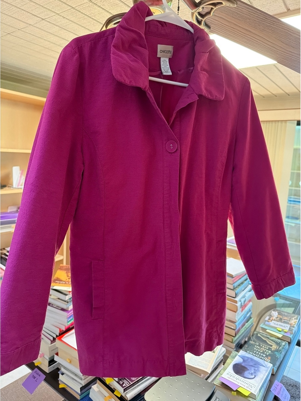 Chicos pink lightweight trench coat